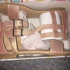 Brand new- Rose glittery gladiator sandals!